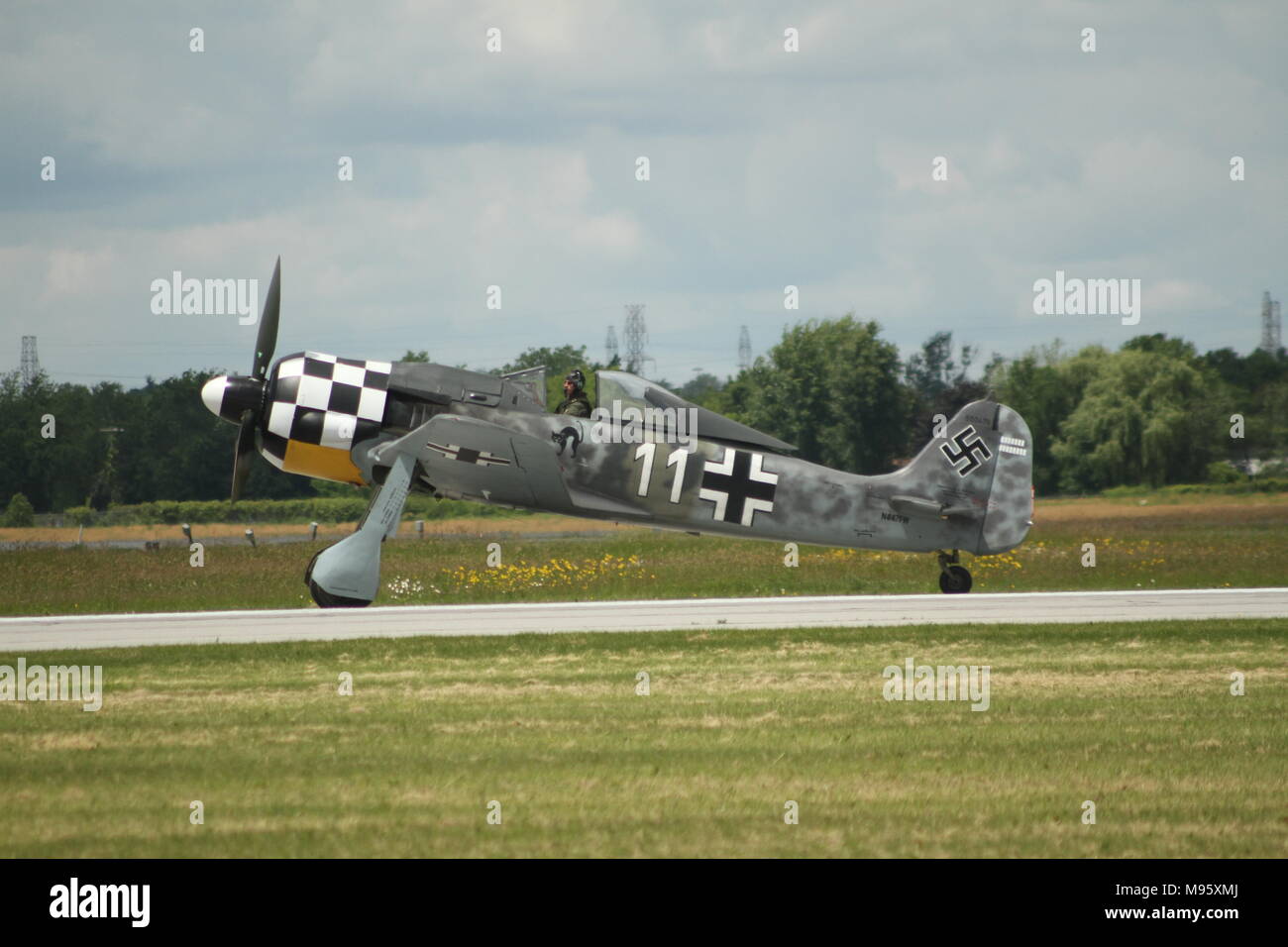 Il tedesco Focke-Wulf Fw 190 pronto a prendere il volo all'Airshow di Hamilton Foto Stock