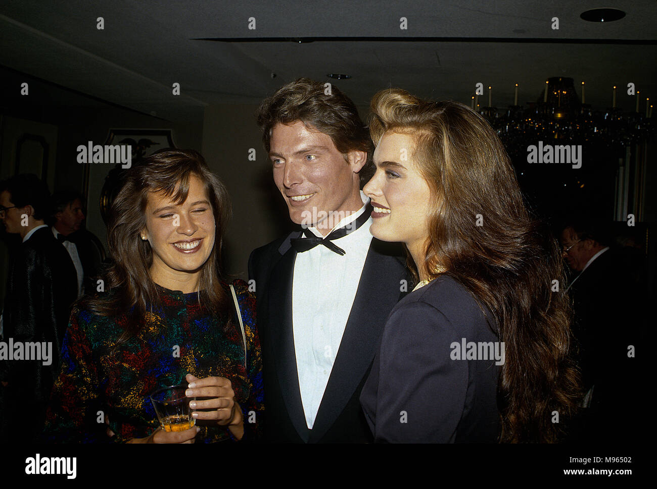 Washington, DC, Stati Uniti d'America, ottobre 1987 Dana Charles Morosini, ragazza corrente di Christopher Reeve e Brooke Shields al Partito Democratico finalizzata alla raccolta di fondi in Washington DC. Morosini e Reeve sposarsi nel 1992. Credito: Mark Reinstein/MediaPunch Foto Stock