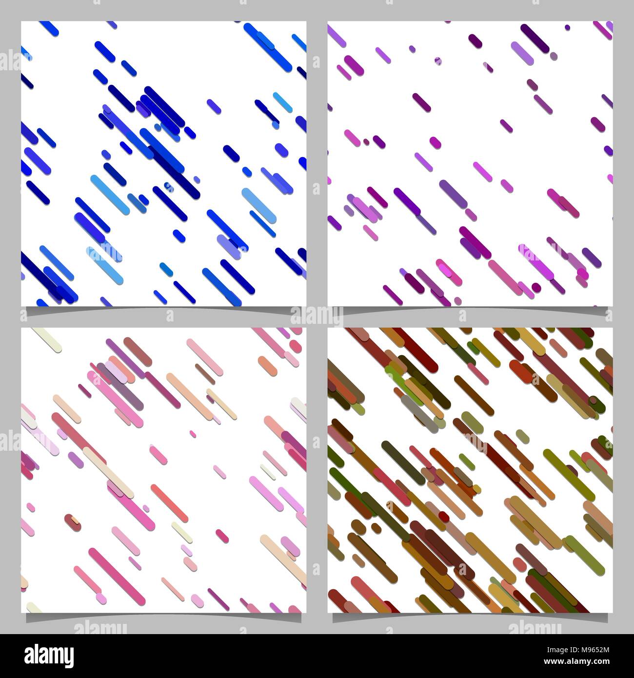 Abstract colorata striscia diagonale pattern set di sfondo Illustrazione Vettoriale