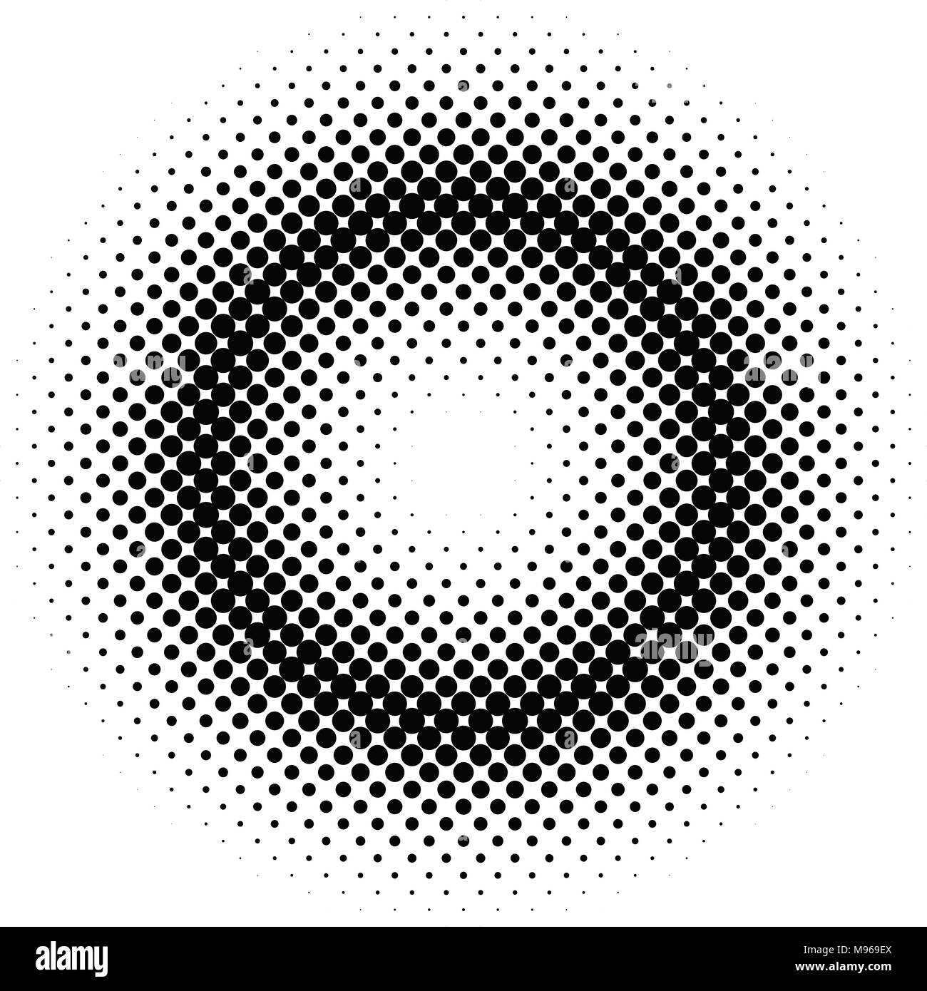 Caratteristiche geometriche dei punti dei mezzitoni sfondo pattern da cerchi Illustrazione Vettoriale