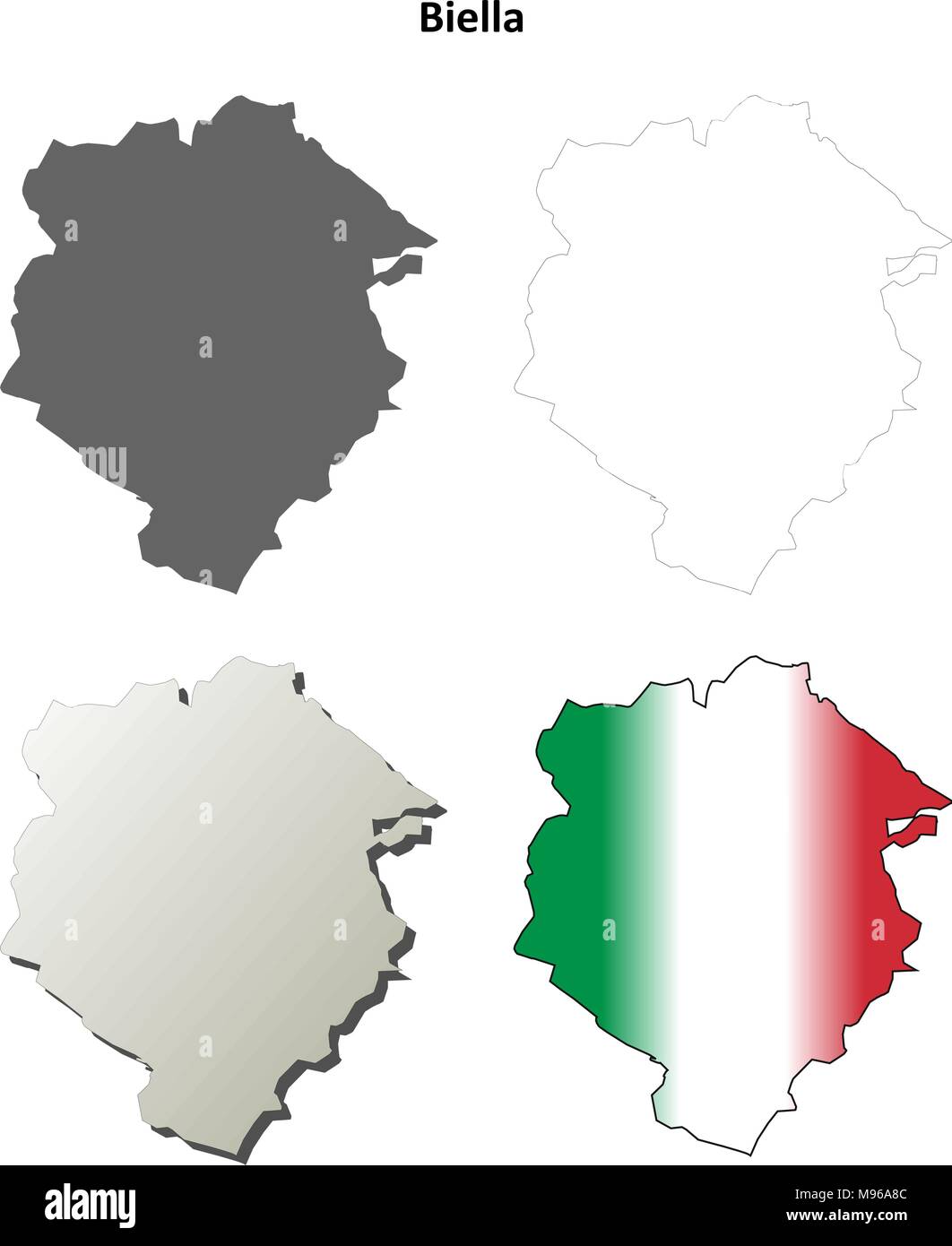 Mappa della provincia di biella immagini e fotografie stock ad alta