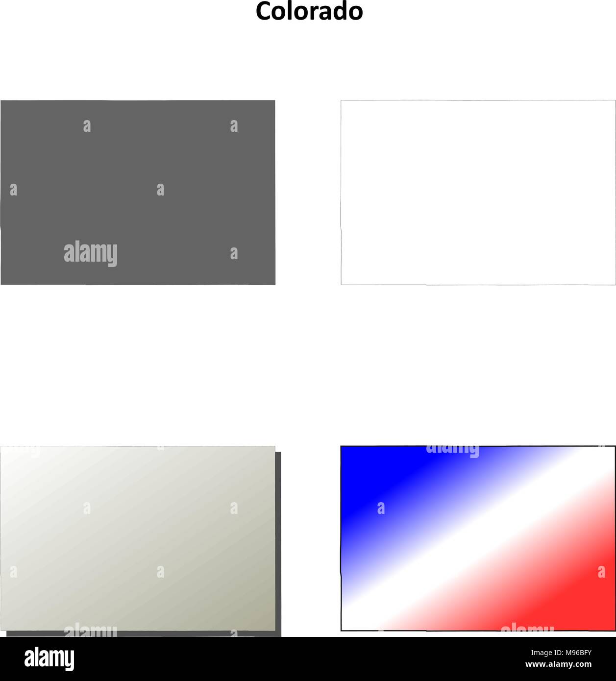 Colorado mappa di contorno impostato Illustrazione Vettoriale