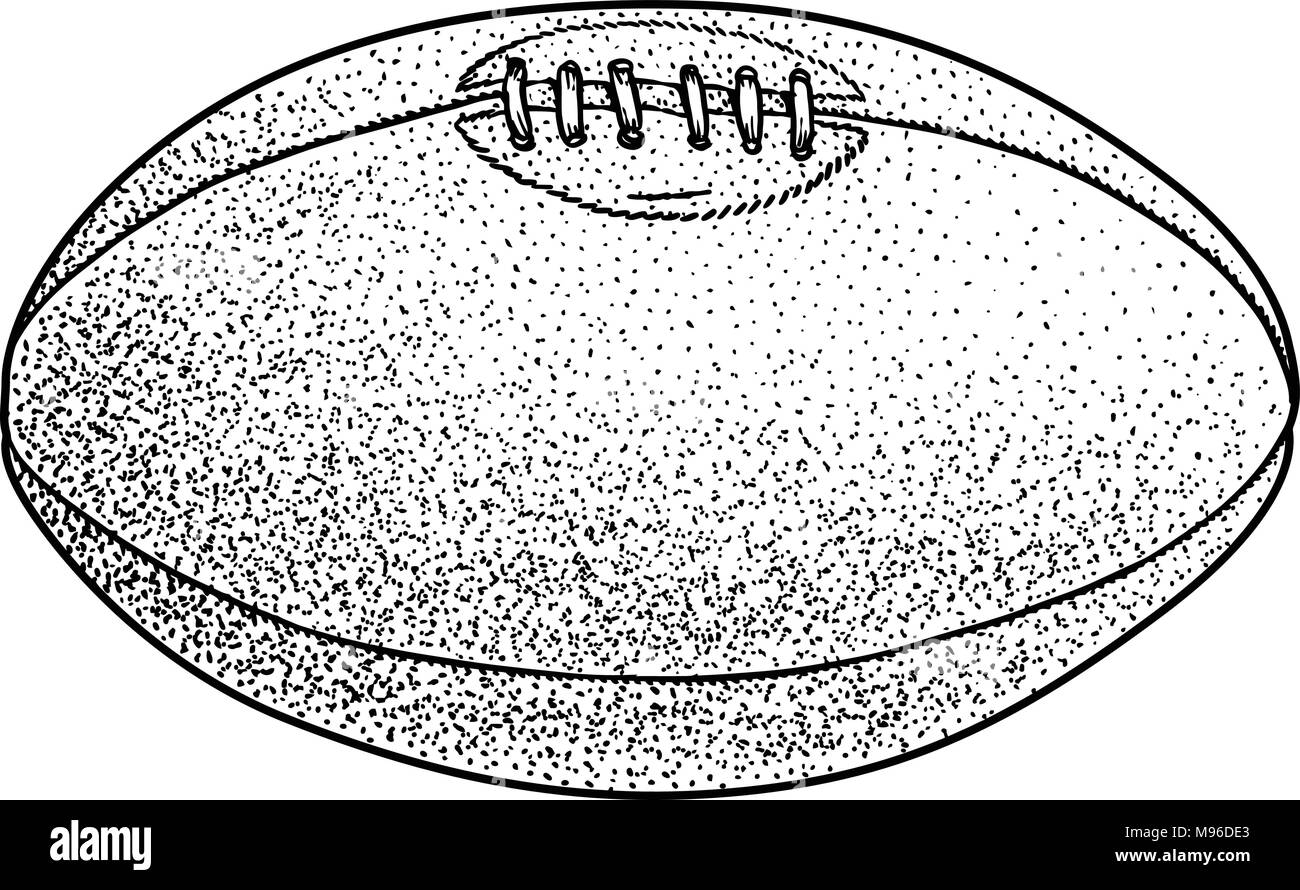 Il football americano illustrazione a sfera, disegno, incisione, inchiostro, line art, vettore Illustrazione Vettoriale