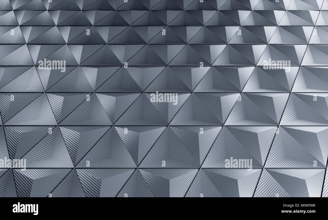 Triangolo geometrico in fibra di carbonio background 3d rendering immagine Foto Stock