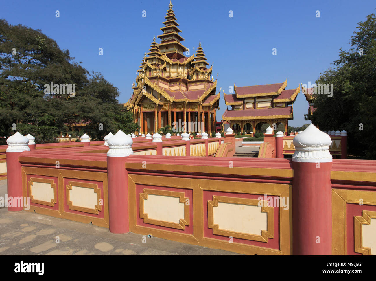 Myanmar Birmania, Bagan, re Anawrahta Golden Palace, ricostruzione, Foto Stock