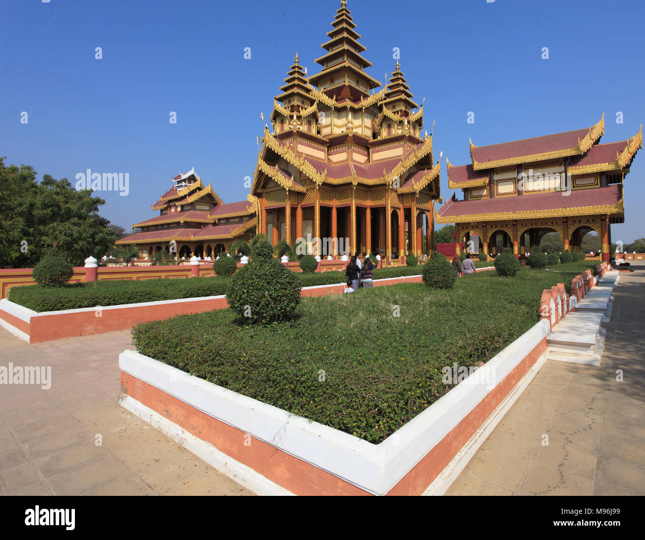 Myanmar Birmania, Bagan, re Anawrahta Golden Palace, ricostruzione, Foto Stock