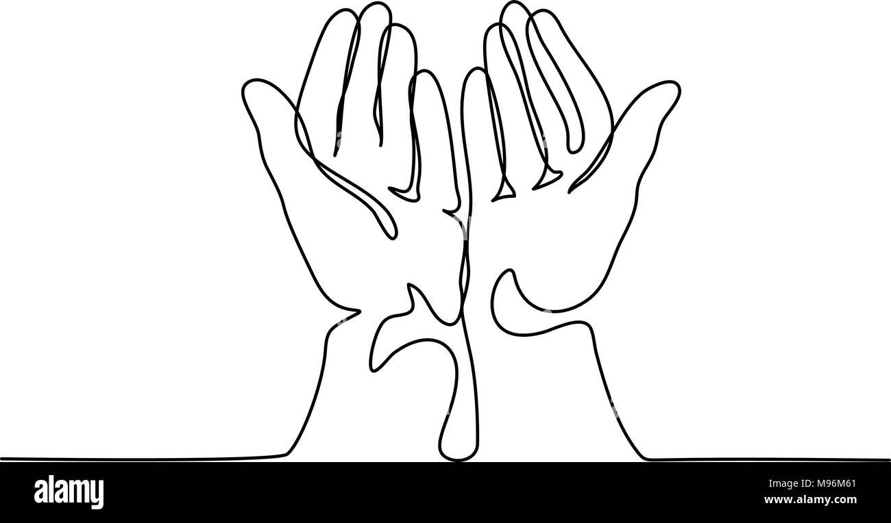 Le palme delle mani insieme a pregare Illustrazione Vettoriale