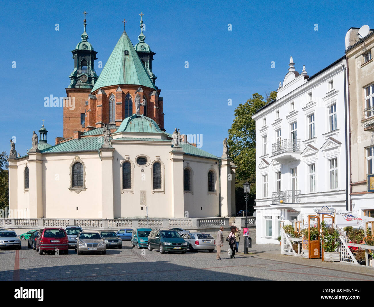 La Basilica Cattedrale dell Assunzione della Beata Vergine Maria e di Sant Adalberto. Gniezno, Grande Polonia provincia, in Polonia, in Europa. Foto Stock