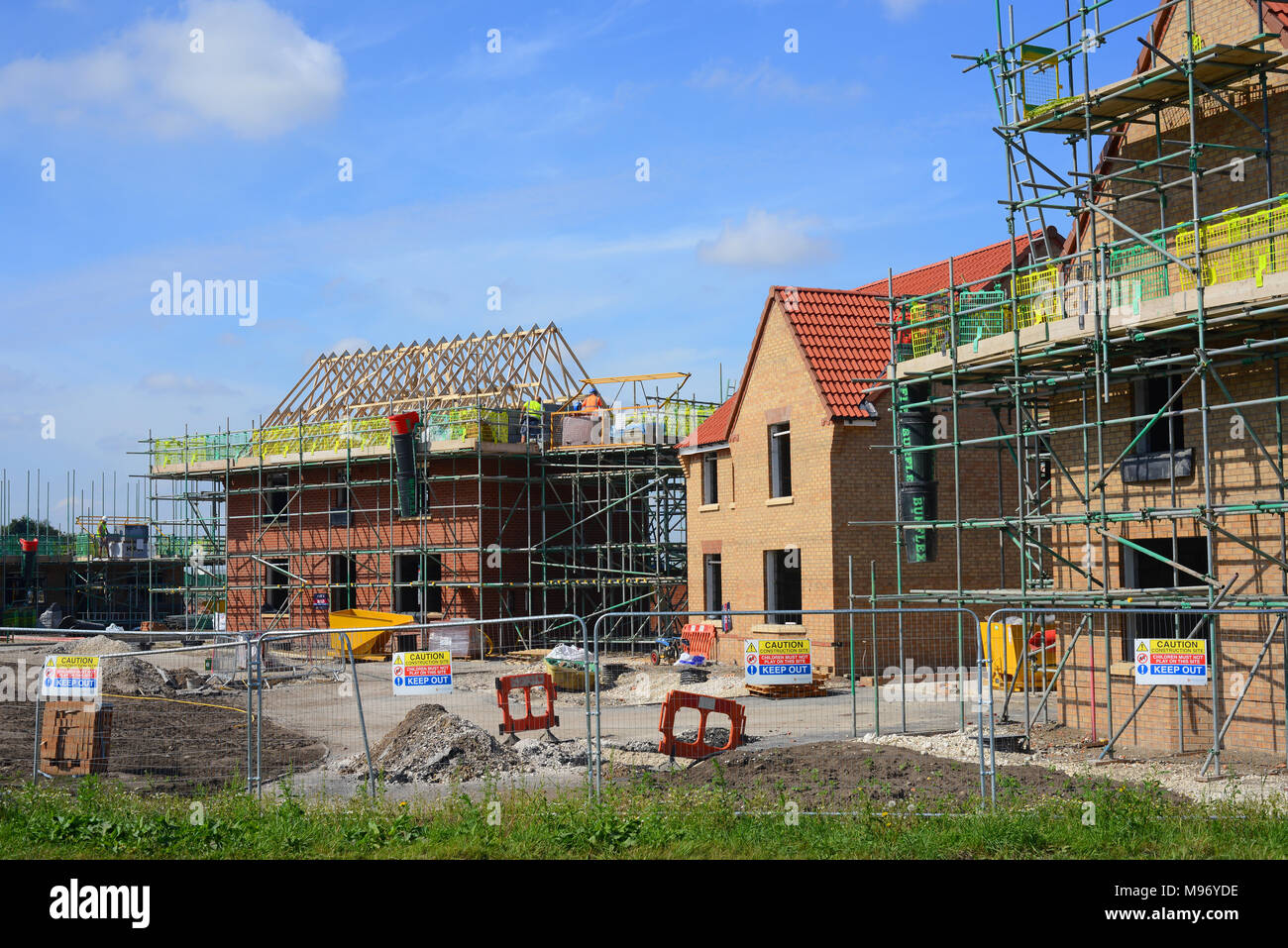 La costruzione di nuove case a campi di orzo sviluppo selby Yorkshire Regno Unito Foto Stock