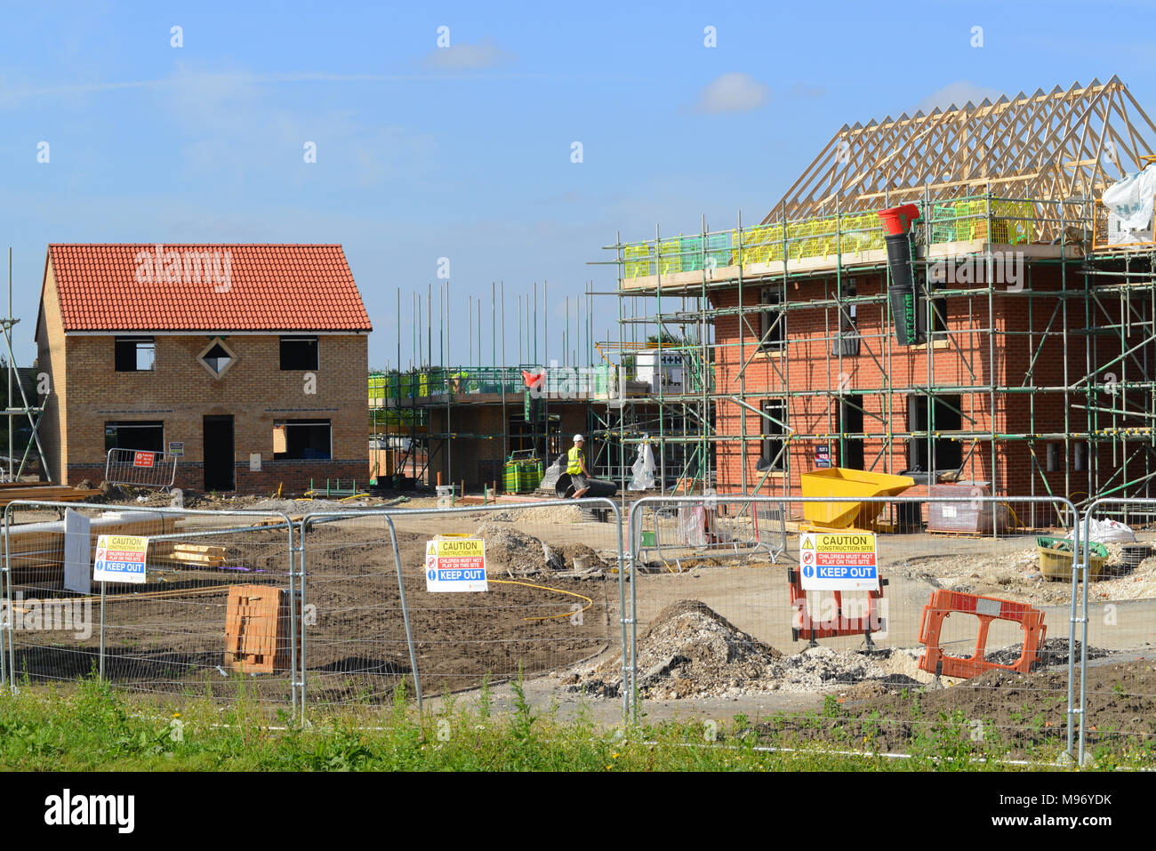 La costruzione di nuove case a campi di orzo sviluppo selby Yorkshire Regno Unito Foto Stock
