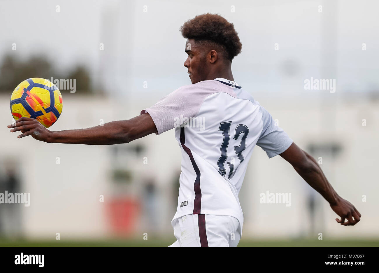 San Pedro del Pinatar, Spagna. 23 marzo, 2018. Cordiale incontro di calcio tra la Francia vs USA U20 a Pinatar Arena Football Center. © ABEL F. ROS/Alamy Live News Foto Stock