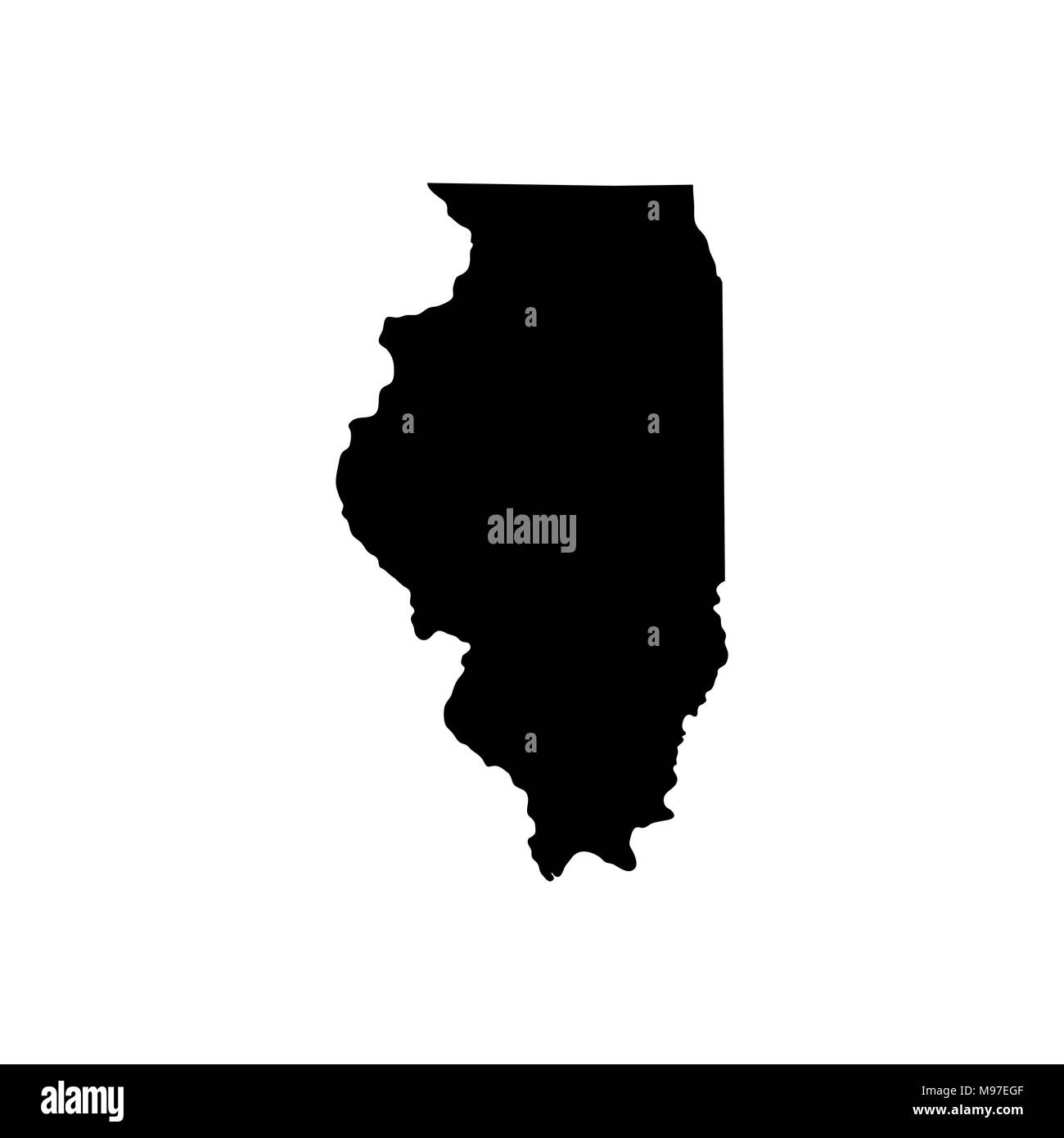 Mappa degli Stati Uniti stato di Illinois Illustrazione Vettoriale
