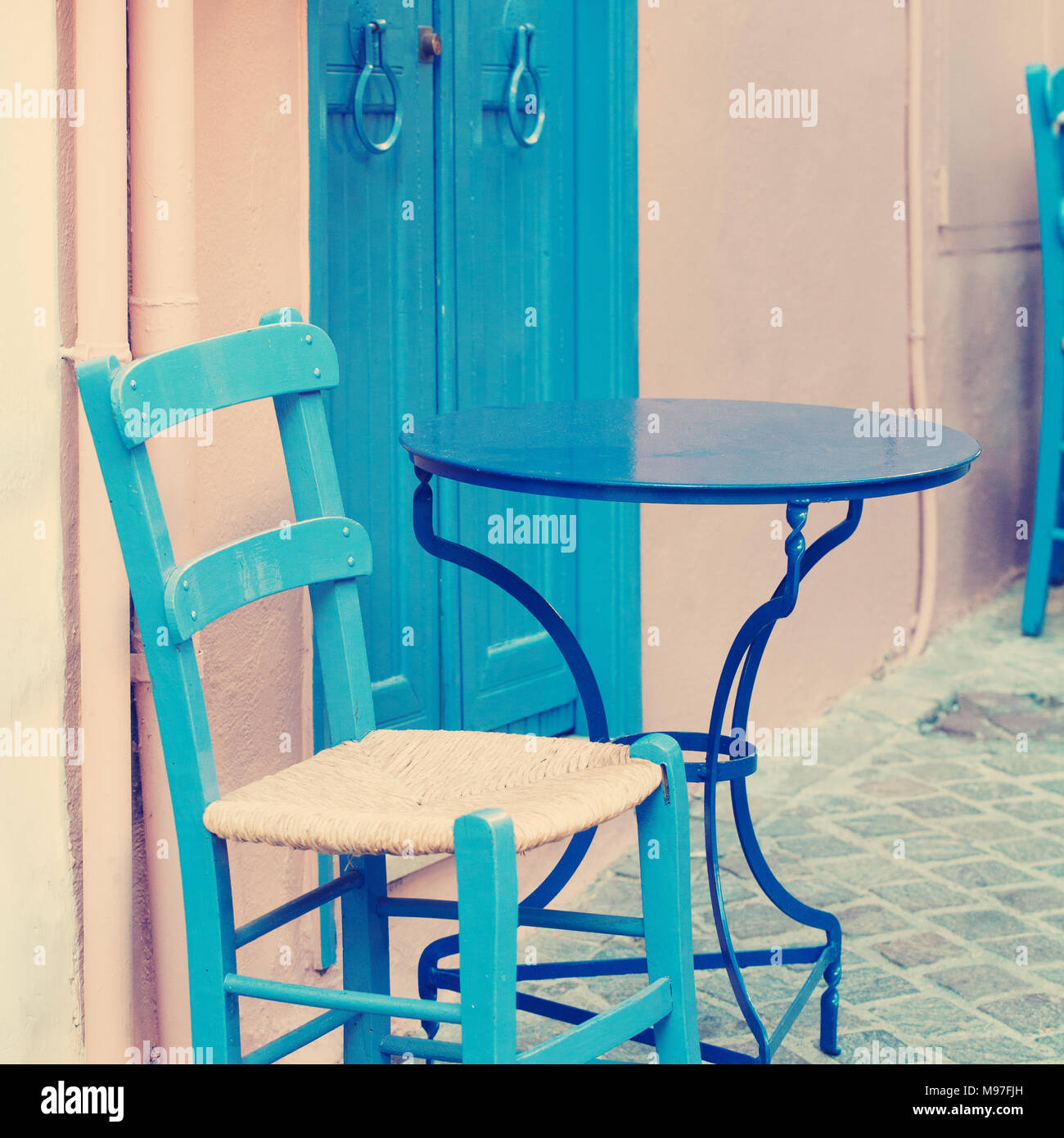 Vintage coffee shop. Impressioni della Grecia Foto Stock