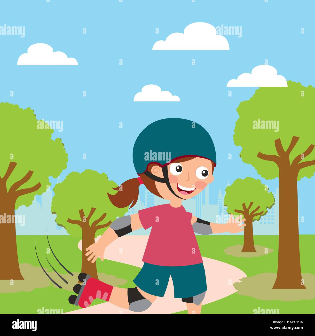 Sport in attività per bambini Illustrazione Vettoriale