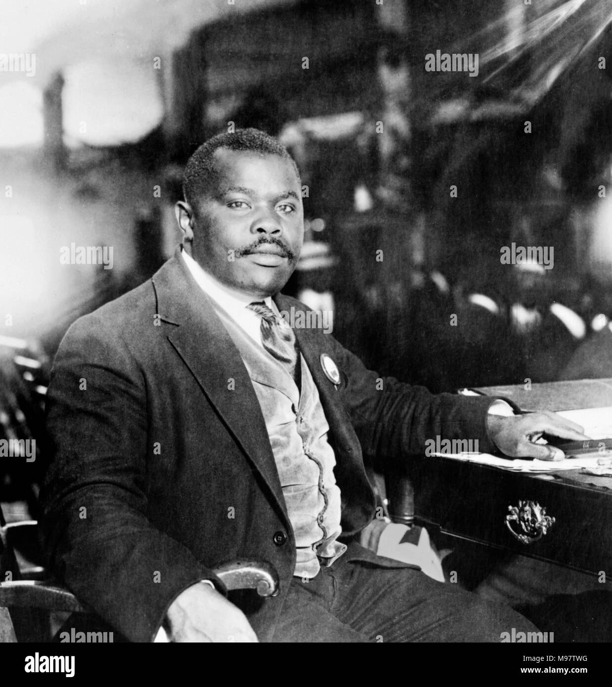 Marcus Garvey. Ritratto del nazionalista giamaicano, Marcus Mosiah Garvey Jr. (1887-1940) da Bain Raccolta, 1924. Foto Stock