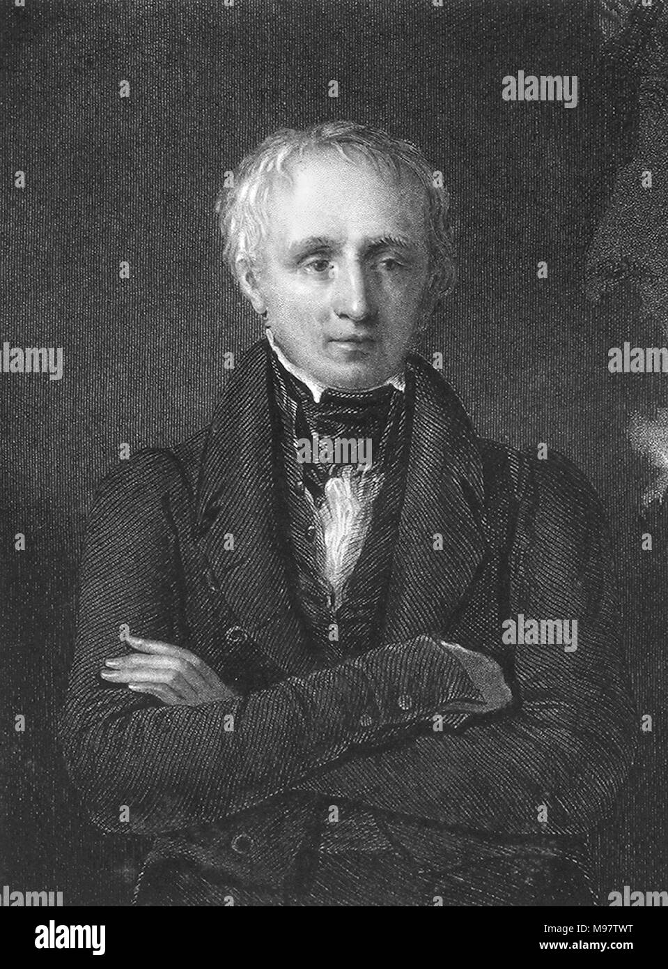 William Wordsworth (1770-1850), un 1833 incisione di John Cochran da un dipinto di Sir William Boxall, Foto Stock