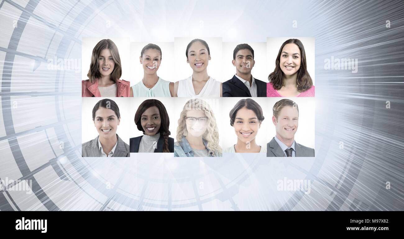 Ritratto di profili di persone diverse Foto Stock