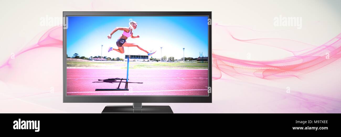 Ostacolo ponticello dello sport in televisione Foto Stock