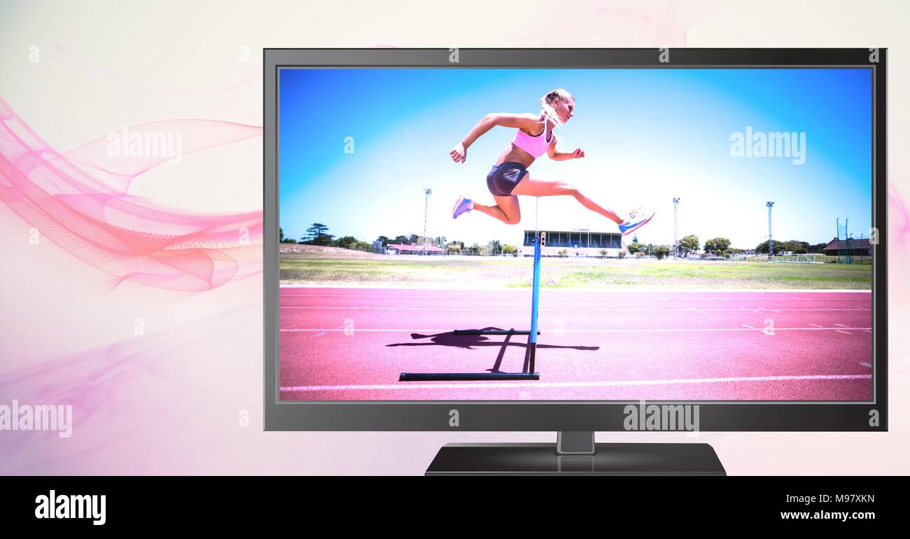 Ostacolo ponticello dello sport in televisione Foto Stock