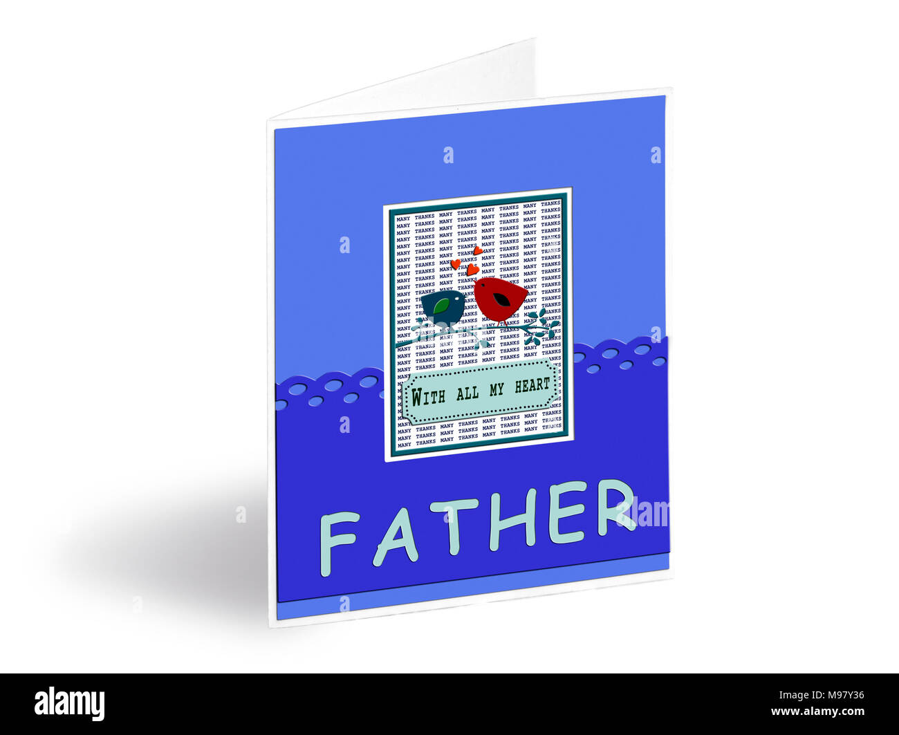 Biglietto di auguri per il padre di giorno o di qualsiasi altro su sfondo bianco Foto Stock