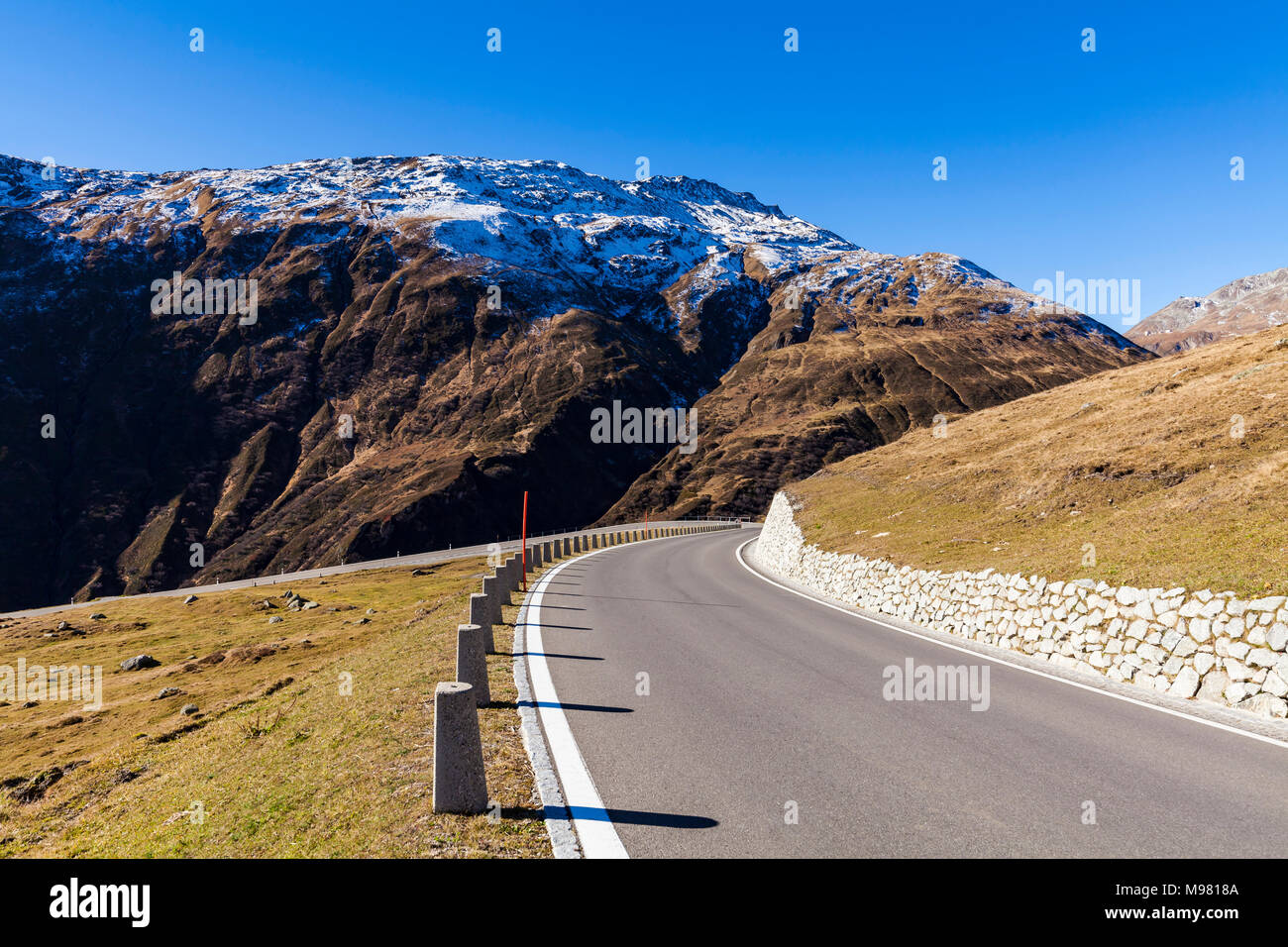 Schweiz, Kanton Wallis, Alpen, Gebirge, Berge, Furkapass, Pass, Gebirgspass, Passstraße, Alpenstrasse Foto Stock