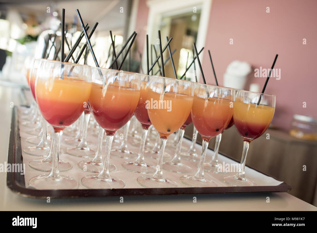 Il cibo e la bevanda per un sorprendente matrimonio Foto Stock