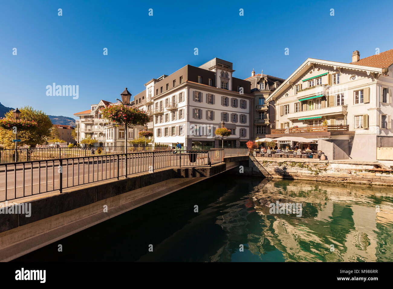 La Svizzera, Berna, Oberland bernese, Interlaken, centro storico, fiume Aare Foto Stock