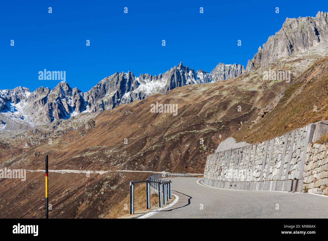 Schweiz, Kanton Wallis, Alpen, Gebirge, Berge, Furkapass, Pass, Gebirgspass, Passstraße, Alpenstrasse Foto Stock