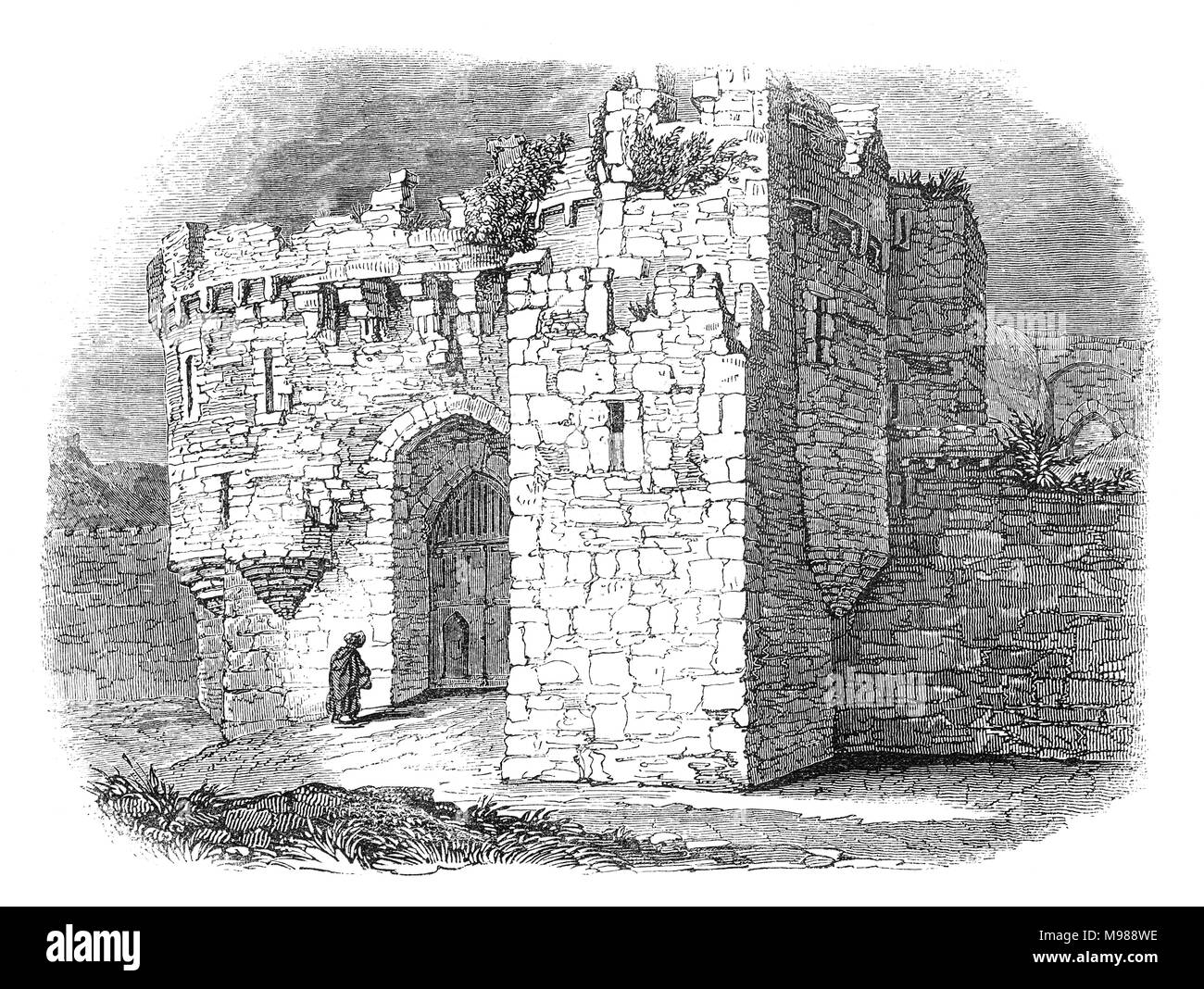 Beaumaris Castle è situato nella città dello stesso nome sull'Isola di Anglesey nel Galles, è stato costruito come parte di Edward Ho la campagna per conquistare il nord del Galles dopo 1282. Il castello fu preso da forze gallese nel 1403 durante la ribellione di Owain Glyndŵr, ma è stata recuperata dalle forze reale nel 1405. Foto Stock