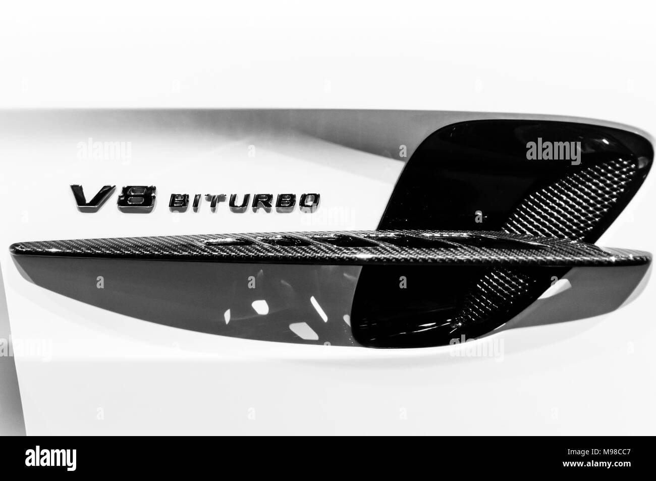 Svizzera, marzo 2018 - magnifiche auto e ipercar in mostra al Salone di Ginevra Foto Stock