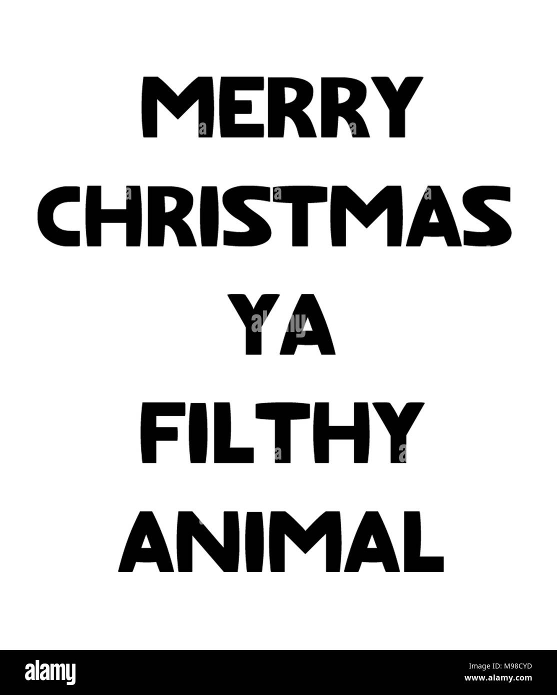 Buon Natale, ya sudicia animale. Foto Stock