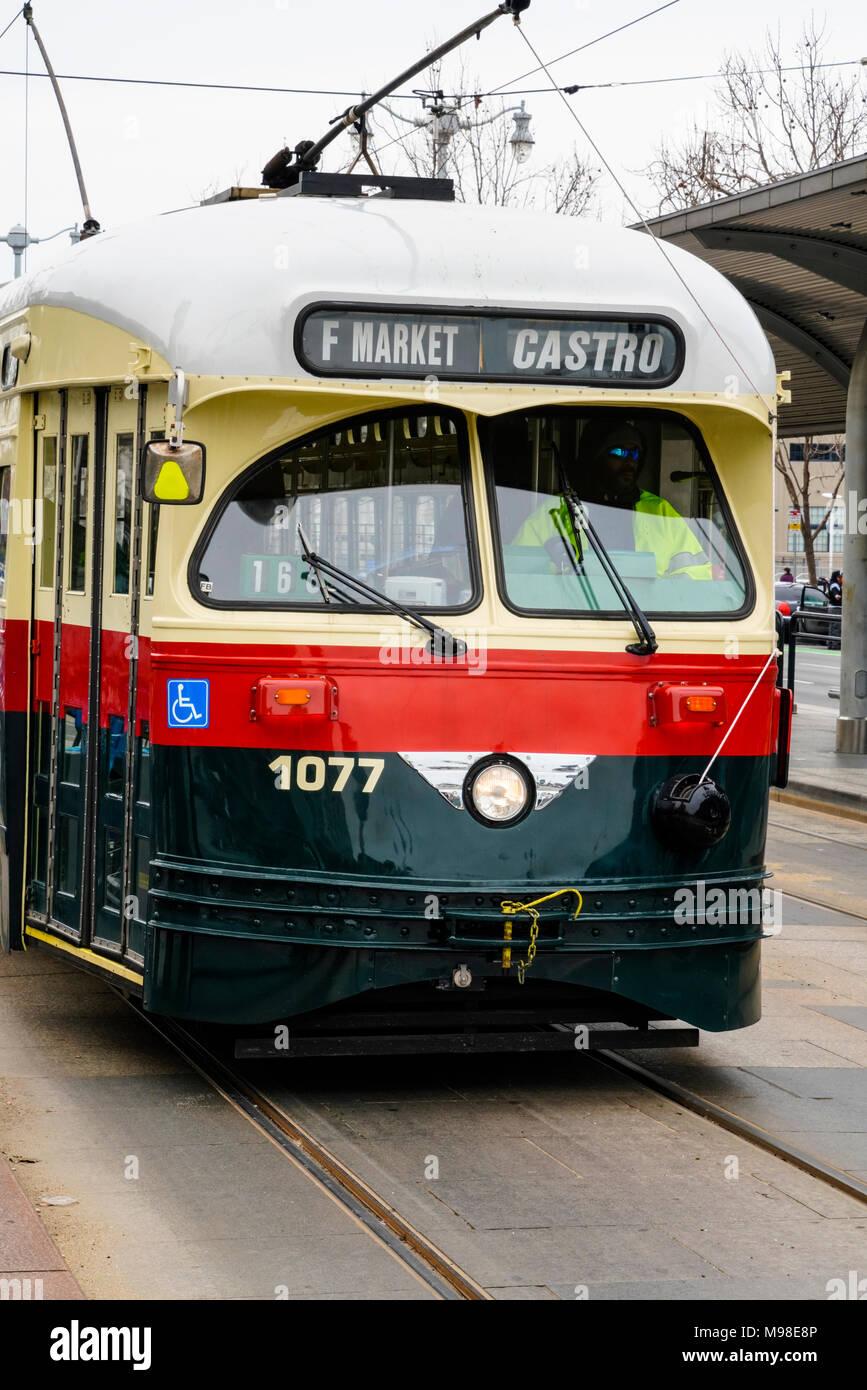 Trolley in San Francisco Foto Stock