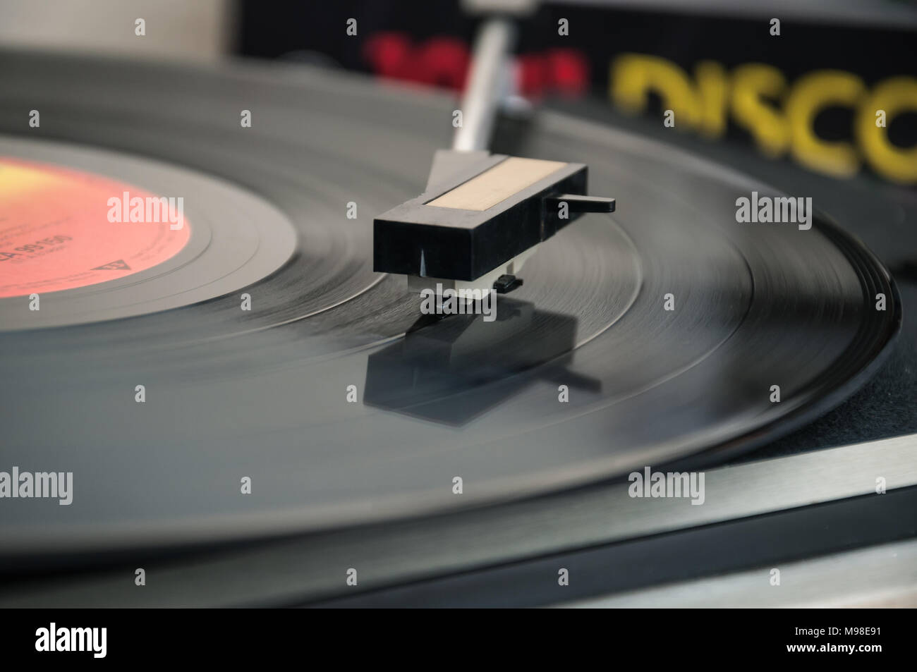 Riproduzione di vinil Foto Stock