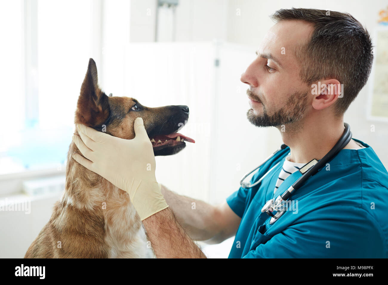 Occhio check-up Foto Stock