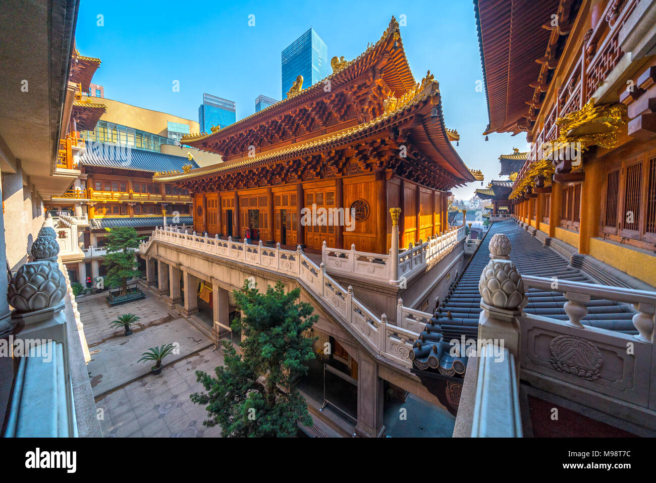 Tempio di Jing'an, Shanghai, Cina. Foto Stock