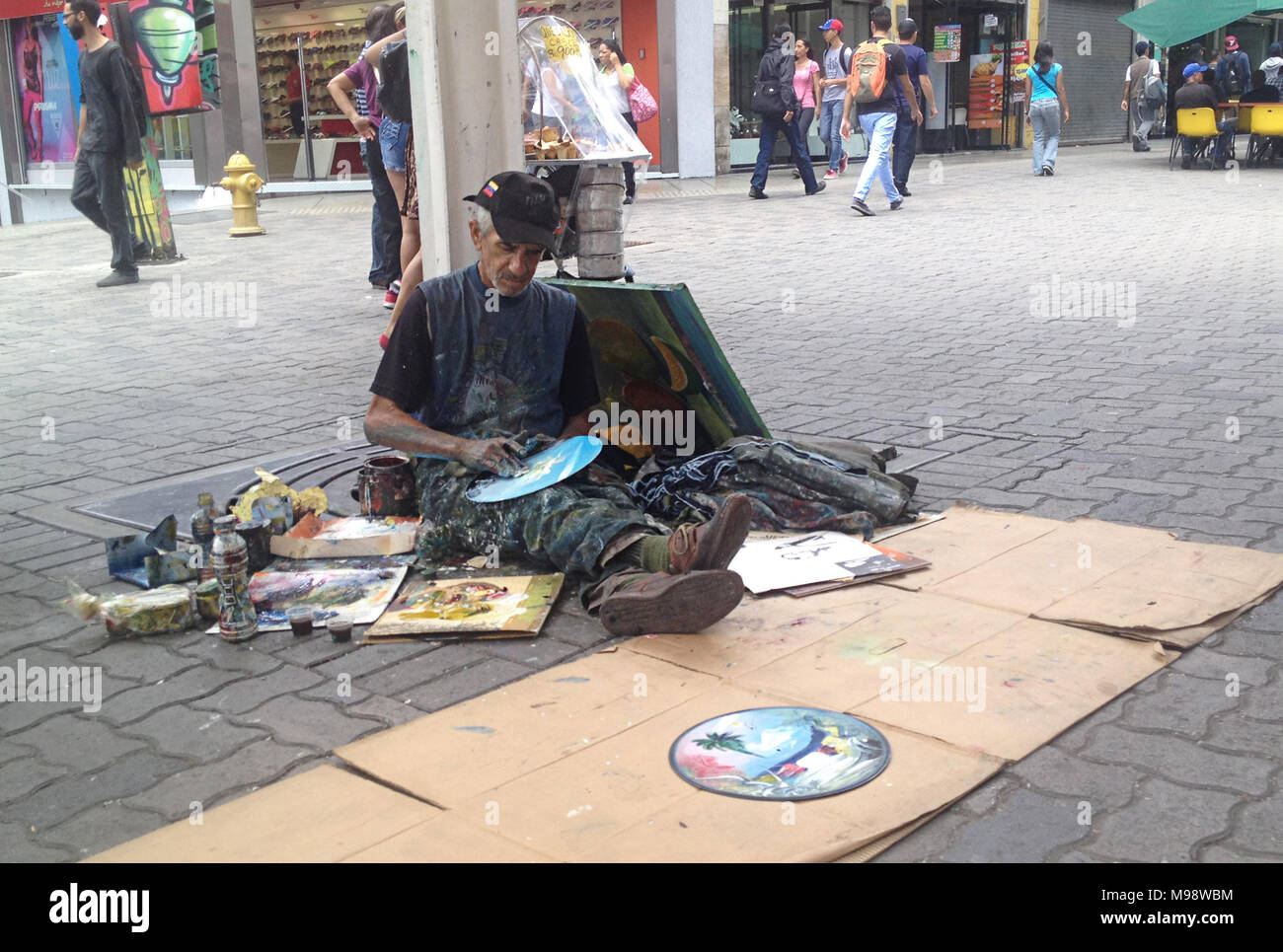 L'artista di strada in Sabana Grande Boulevard a Caracas, Venezuela Foto Stock