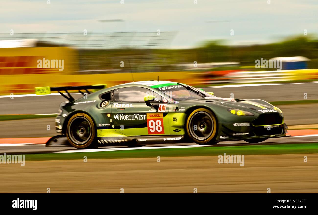 Aston Martin in velocità, Silverstone WEC gara 2017 Foto Stock