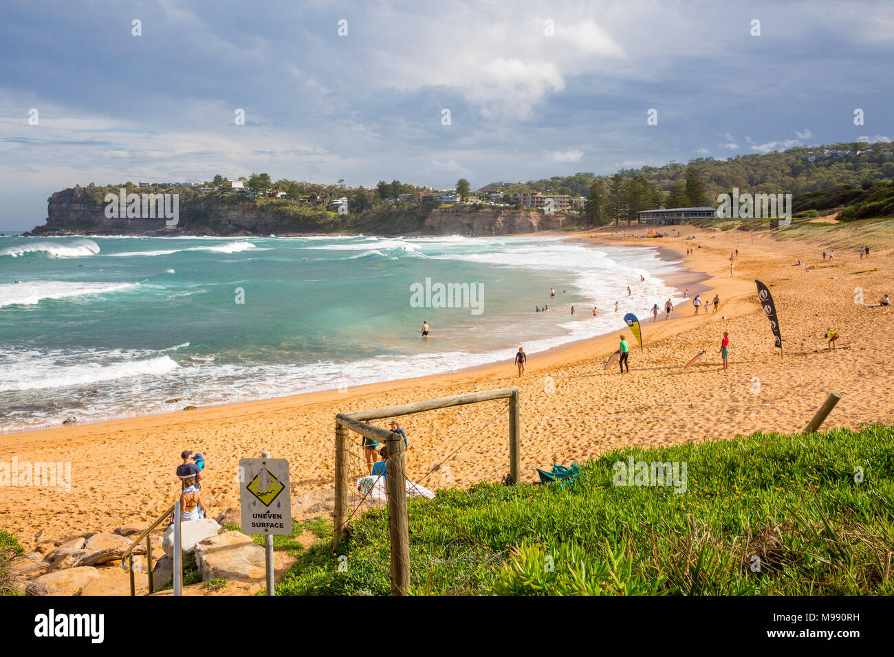 Vista di Avalon Beach a nord di Sydney, Nuovo Galles del Sud, Australia Foto Stock