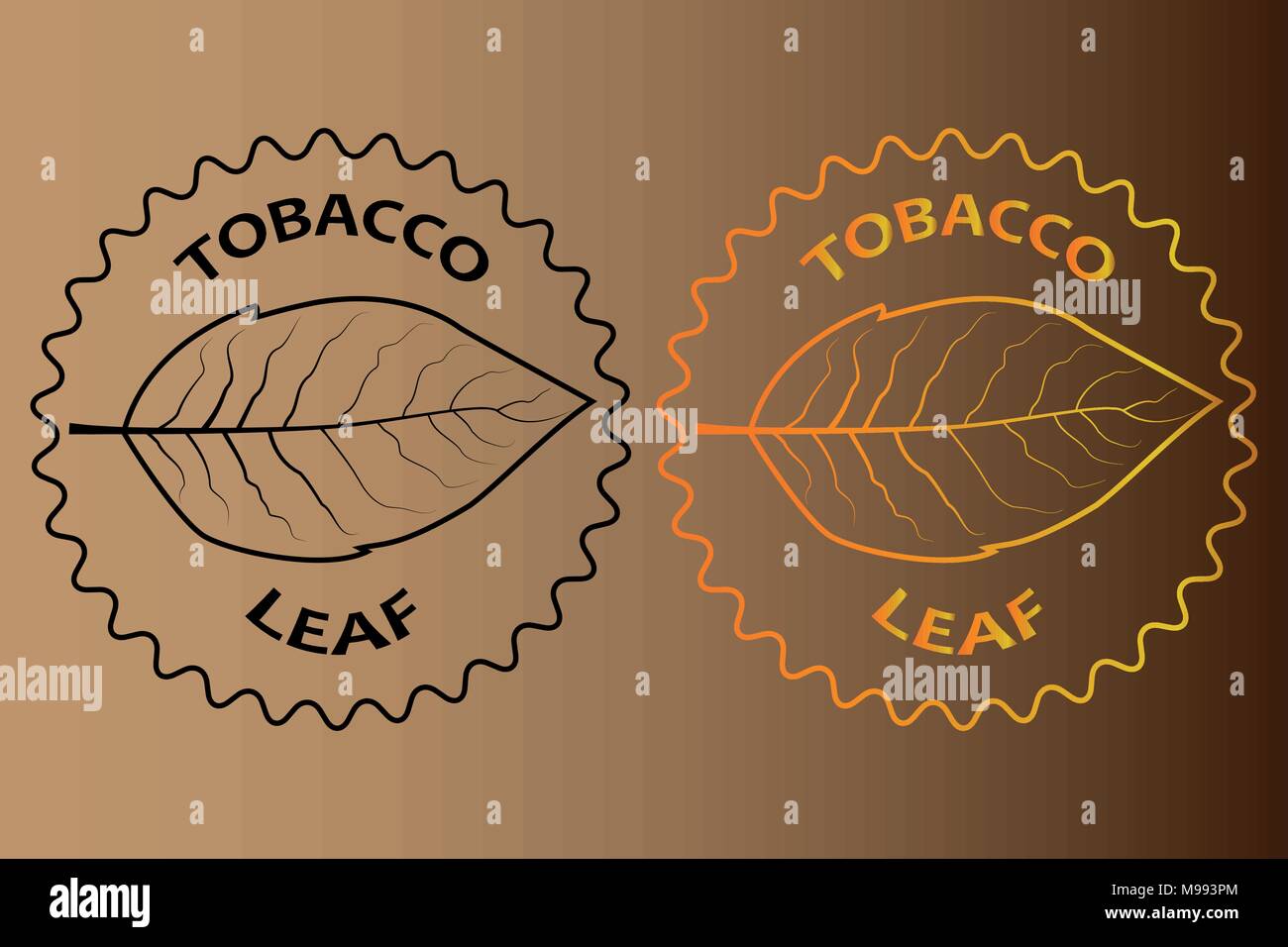 Foglie di tabacco adesivo - illustrazione vettoriale Illustrazione Vettoriale
