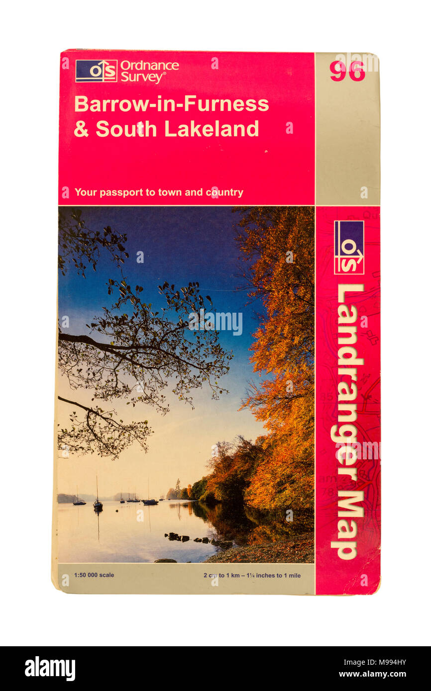 2002 Ordnance Survey Map per Barrow-in-Furness & South Lakeland, UK. Foto Stock