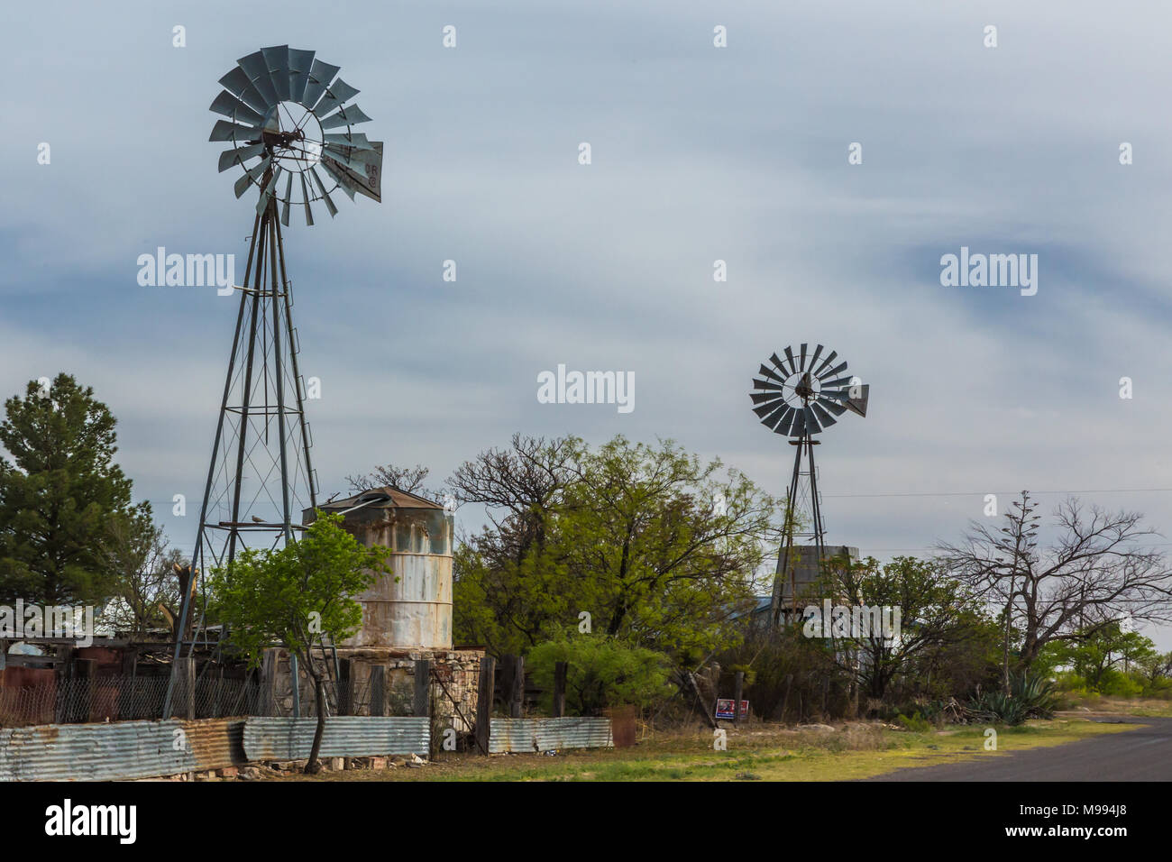 Mulini a vento di maratona, Texas Foto Stock