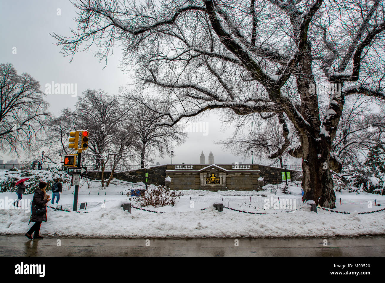 Febbraio 5, 2014, scena invernale a Central Park, Manhattan, New York Foto Stock