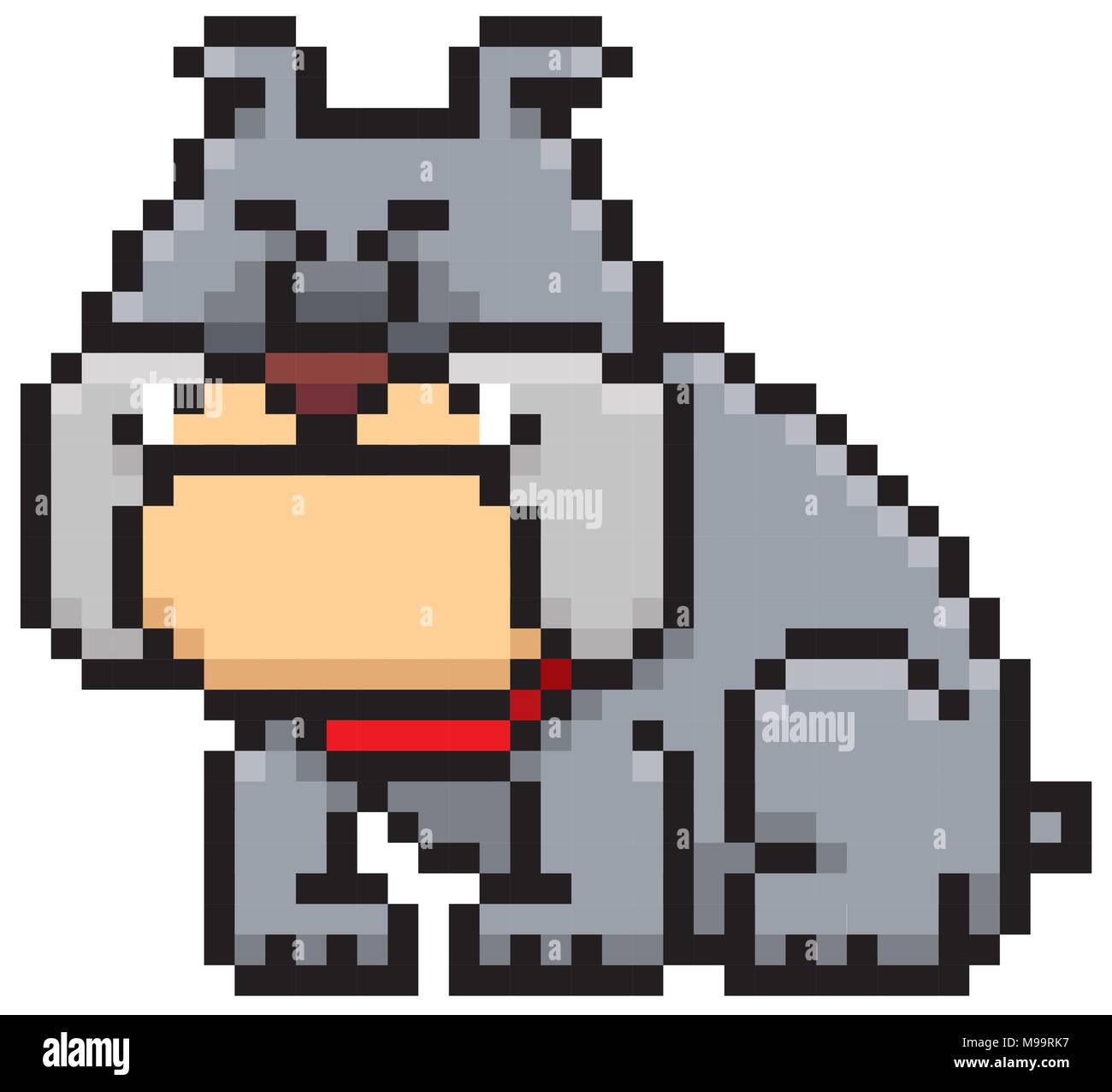 Illustrazione Vettoriale di cartoon cane - design di Pixel Illustrazione Vettoriale