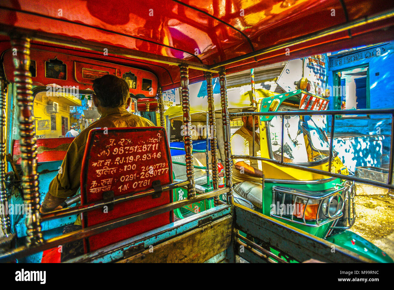 INDIA Rajasthan Jodhpur tuk-tuk, auto rickshaw Foto Stock