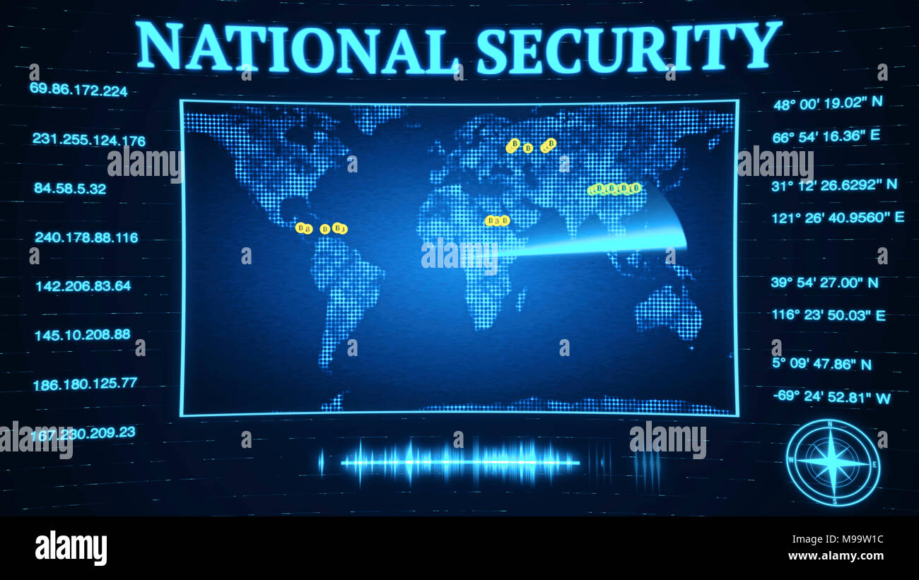 Governo National Security Agency crepe giù sul bitcoin moneta virtuale Foto Stock