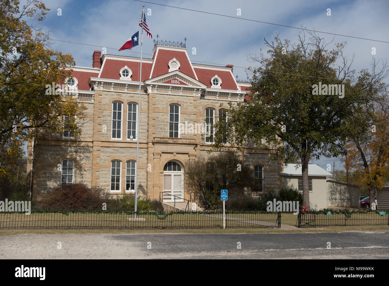 Concho storico County Courthouse in Paint Rock in Texas Foto Stock