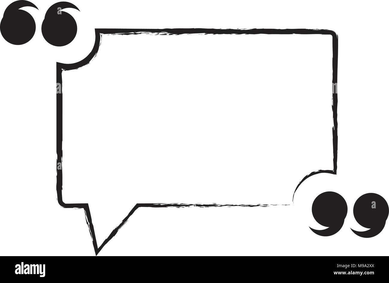 Schizzo di virgolette discorso bolla icona su sfondo bianco, illustrazione vettoriale Illustrazione Vettoriale