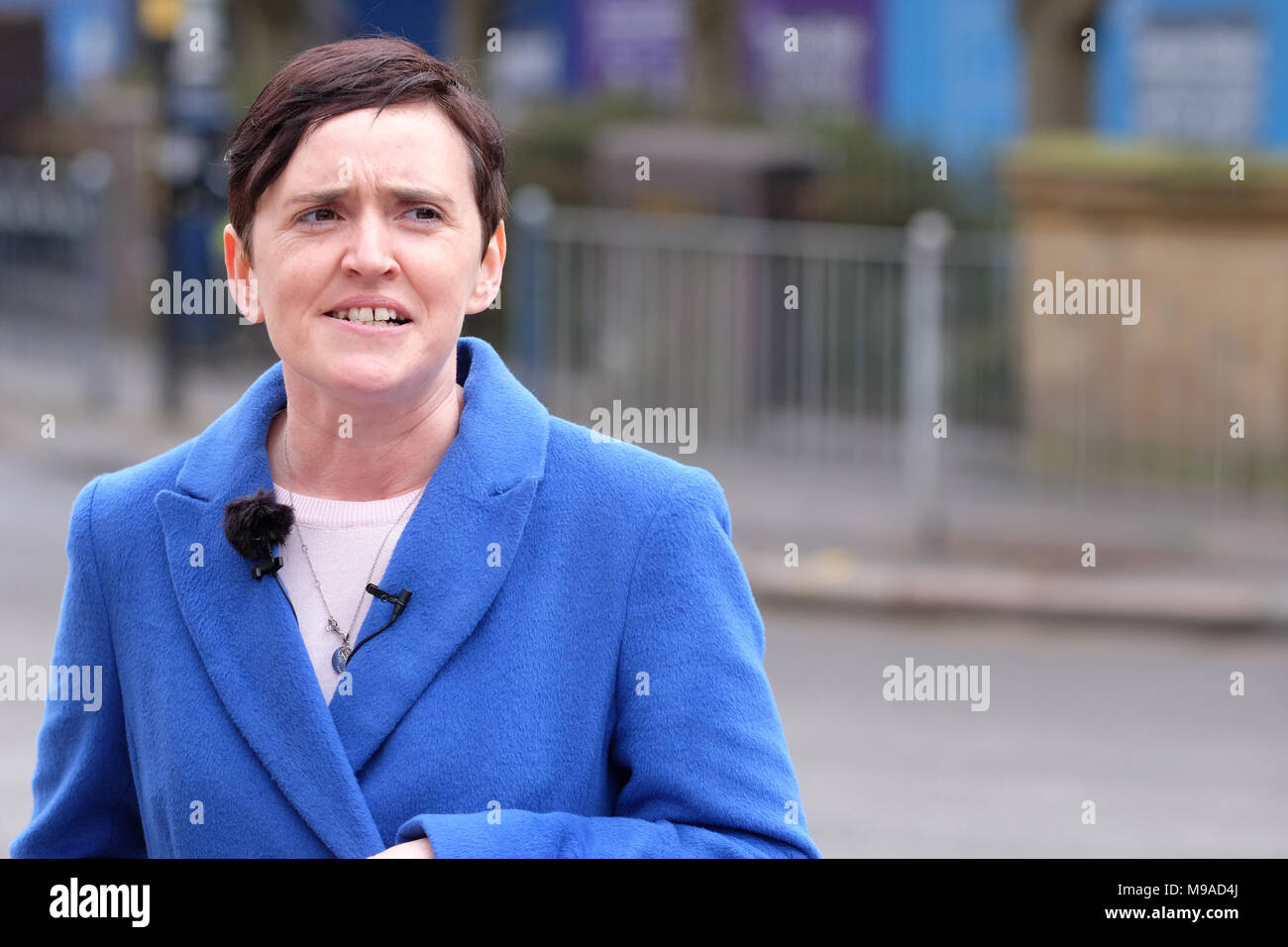 Birmingham, Regno Unito - Sabato 24 Marzo 2018 - Anne Marie acque leader della per la Gran Bretagna partito alla dimostrazione e marzo dall'ala destra Football Lads Alliance ( FLA ) in Birmingham. Foto Steven Maggio / Alamy Live News Foto Stock