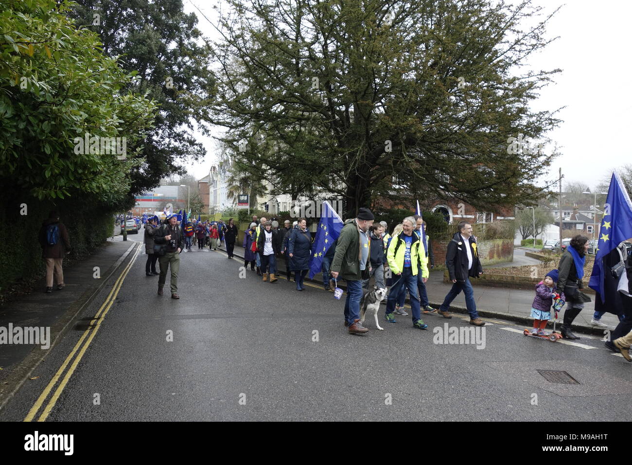 Anti Brexit Rally Exeter 24 marzo #finalsay Credito: Martin Hughes-Jones/Alamy Live News Foto Stock