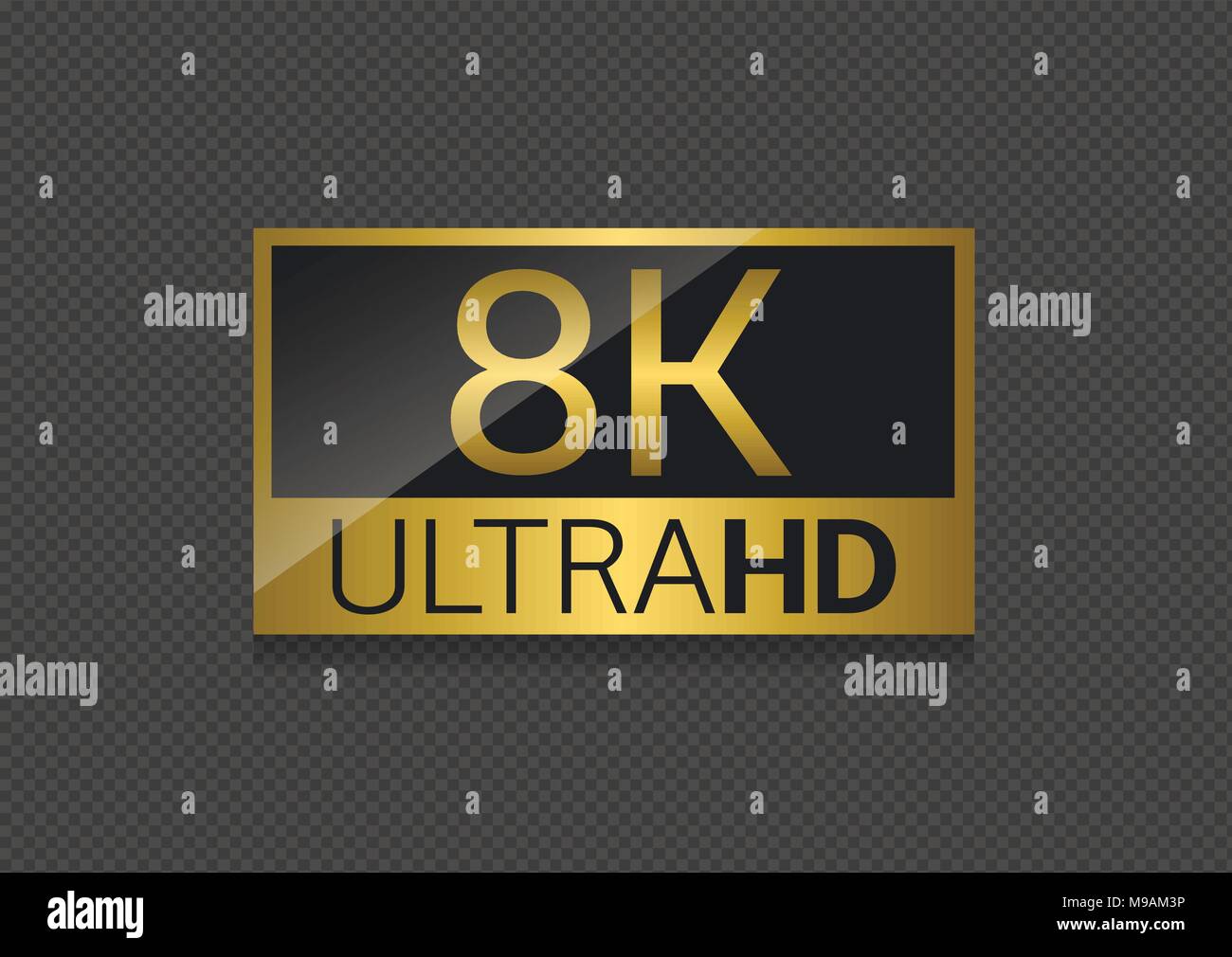 8K Ultra icona HD Illustrazione Vettoriale